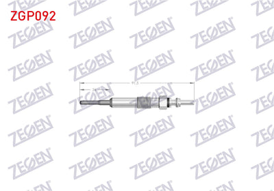 Zegen ZGP092 Glow Plug 4,4V Renault Megane III, Scenic III 1.9 dCi 2009-/ Suzuki Grand Vitara 1.9 DDiS 2005-2 — Coils & Plugs