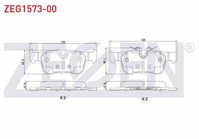 Zegen ZEG1573-00 Brake Pad Rear BMW 2 Series (F45) 218 i 2014-/ 220 i 2014-/ 216 D 2014-/ i3 (I01) Hybrid 2014-/ — Brake Pads