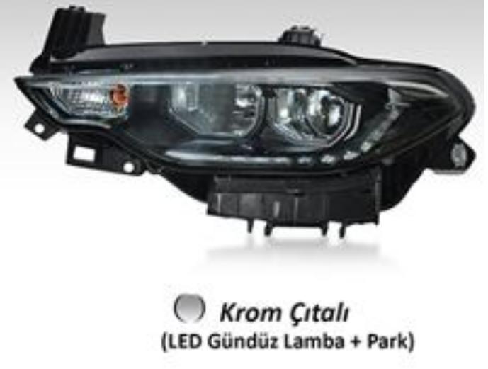 Ayfar 101135 Headlight Left Fiat Egea 15-20 with Motor Led Drl Park Chrome — Headlights
