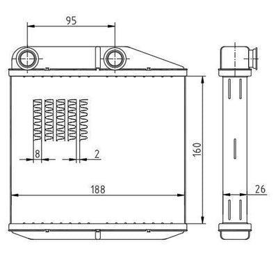 MGA 81131 Heater Core Peugeot Bipper Citroen Nemo Fiat Egea Fiorino Linea Opel Adam Corsa D — Heater & Blower