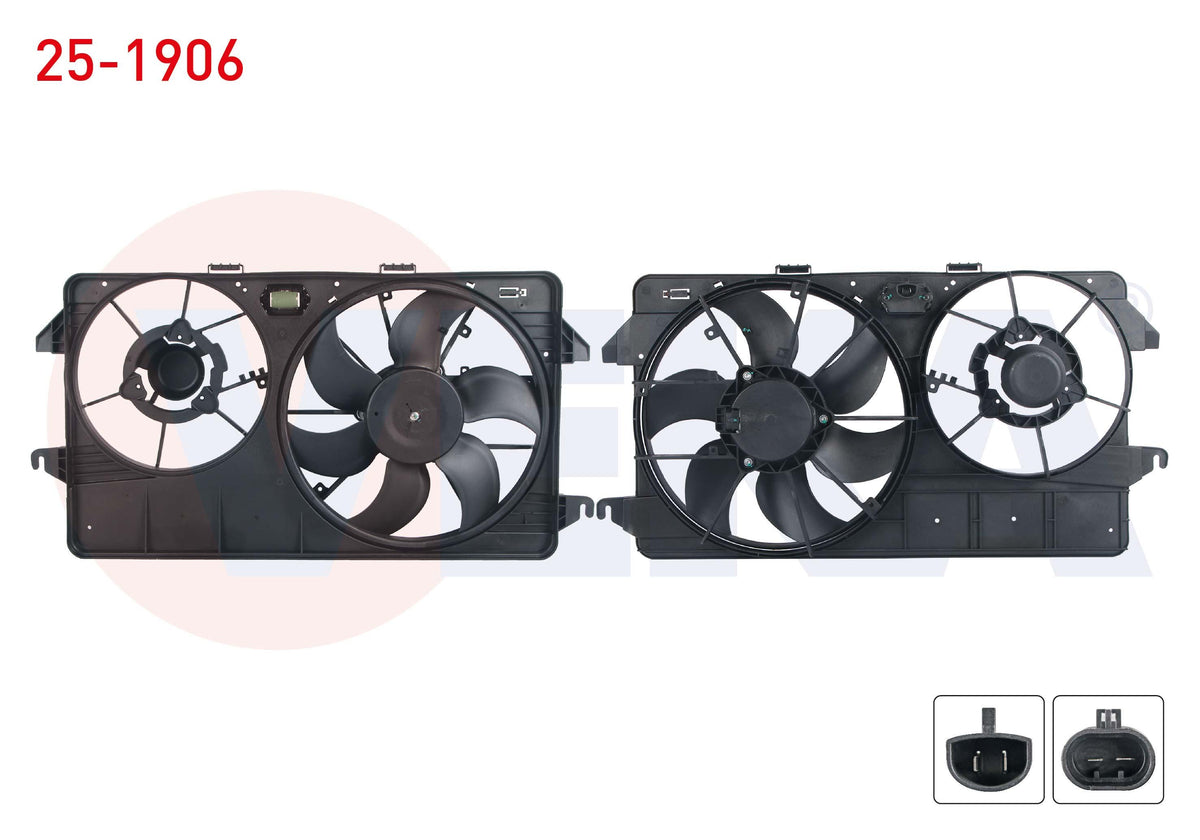 Veka 25-1906 Fan Motor Su Radiator with Shroud Single Fan Ford Transit Connect 1.8 TDCi Ac-2002-2013