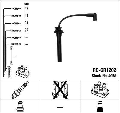 NGK 4058 Spark Plug Cable Set Chrysler Neon II Grand Voyager III — Coils & Plugs