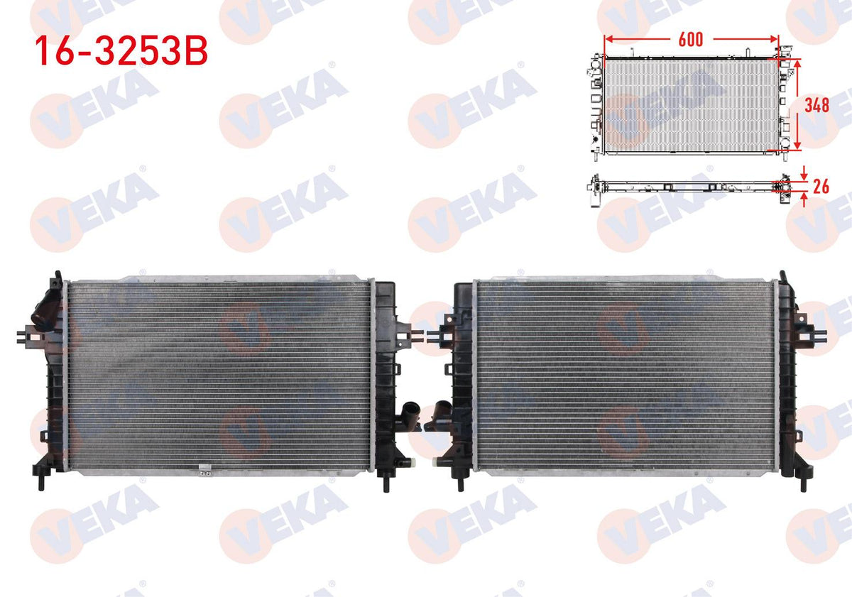 Veka 16-3253B Su Radiator Brazing Opel Astra H 1.3 CDTi M-T 2004 — Radiators & Fans