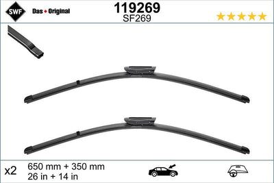 Valeo 119269 Wiper Blade Set 65 + 34Cm 13-Clio.IV (Fb) — Wipers
