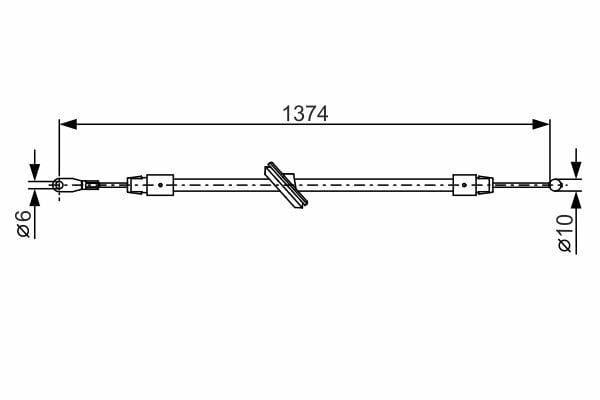 BOSCH Handbrake Cable Front Crafter Sprinter 906 - Durable Brake Cable — Brake Cables & Hardware