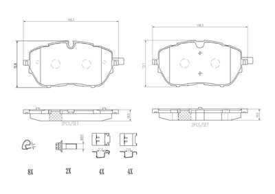 Brembo P61128 Brake Pad Front Low-Met Peugeot — Brake Pads