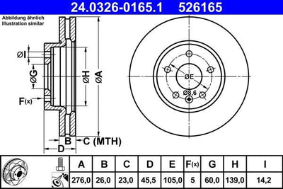ATE 24.0326-0165.1 Brake Disc — Brake Rotors & Drums
