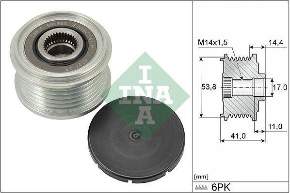 INA 535030410 Alternator Pulley 13 > Pt.301-308-3008-5008-Prt-Brl-C3-C4-C Elysee-Ds4 1.2Vti-Thp — Starting & Charging