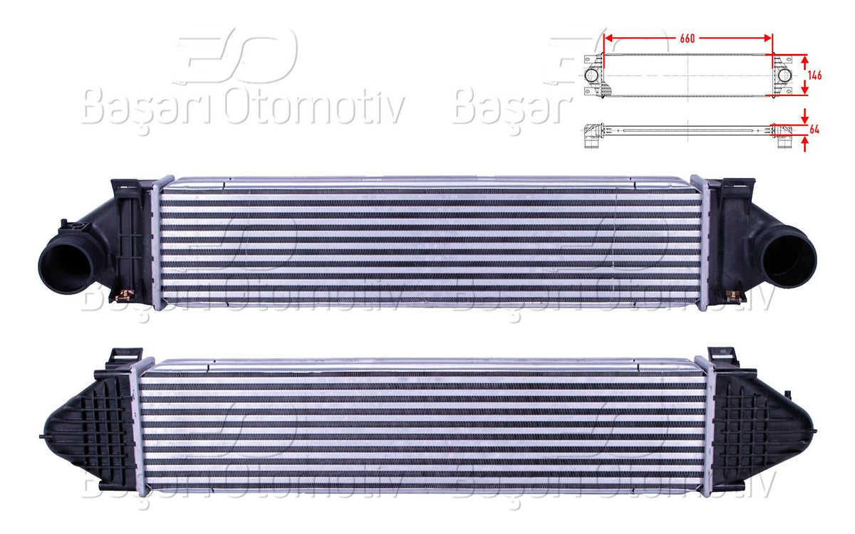 Wisco 3113968-00 Turbo Radiator (Intercooler) 660X146x64 Volvo S80 2.4 D5-D3 06-> / V70 3 2.4 D5 06-> / Xc — Radiators & Fans