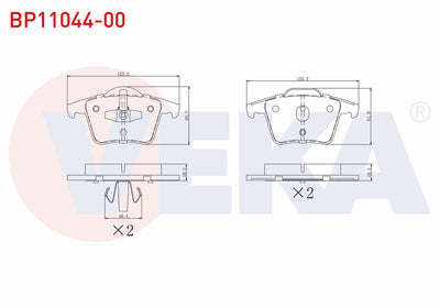 Veka BP11044-00 Brake Pad Rear Volvo Xc90 I 2.5 T 2002-2014 — Brake Pads