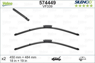 Valeo 574449 Wiper Blade Set 45+48Cm Mini One Cooper Roadster — Wipers