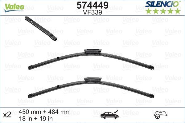 Valeo 574449 Wiper Blade Set 45+48Cm Mini One Cooper Roadster — Wipers