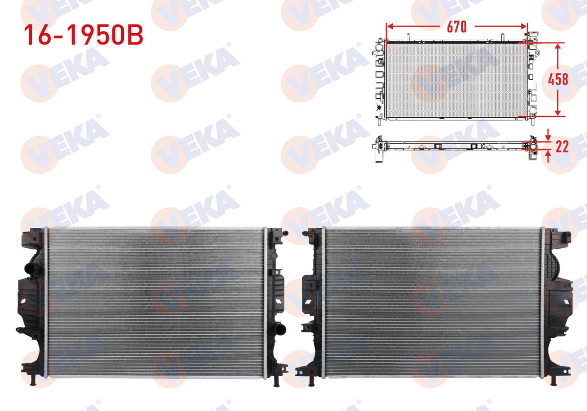 Veka 16-1950B Su Radiator Brazing Ford Mondeo 2014 — Radiators & Fans