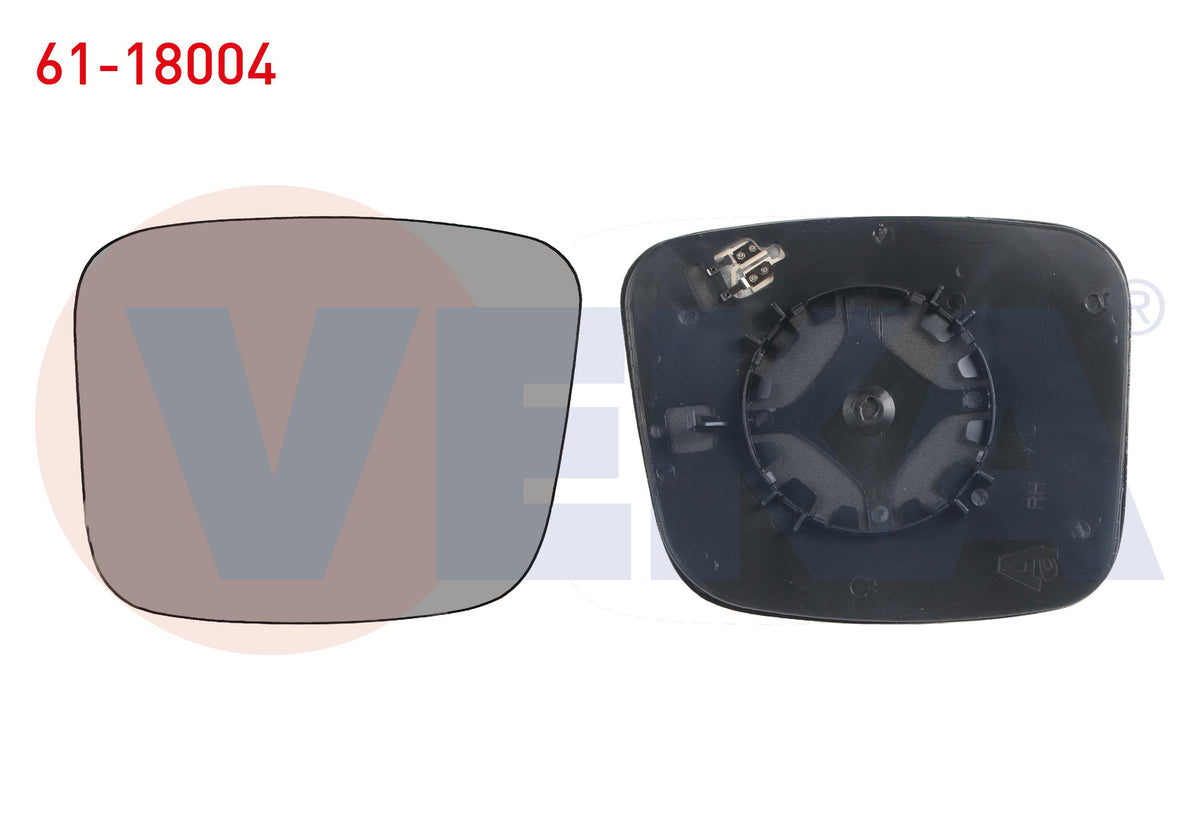 Veka 61-18004 Mirror Glass Right Heated Fiat Fiorino / Peugeot Bipper / Citroen Nemo — Mirrors