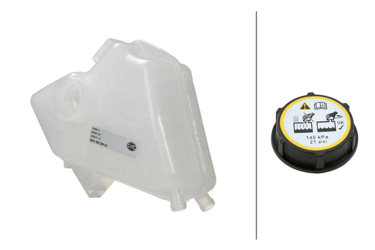 Hella 8MA366366-001 Radiator Spare Water Tank (with Cover) Fiesta 1.4-1.6 Gasoline 08 > — Radiators & Fans