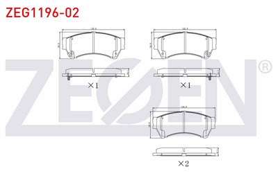 Zegen ZEG1196-02 Brake Pad Front with Wear Indicator Cable Drilled Mazda 6 (Gh) 1.8i Mrz 18.30 mm 2007-2012 / 6 — Brake Pads