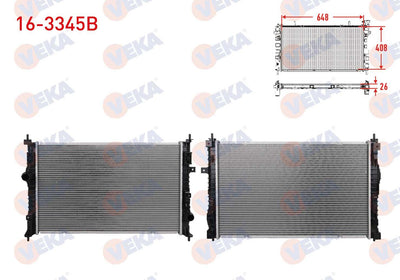 Veka 16-3345B Su Radiator Brazing 1.2 Puretech / 1.5-1.6 BlueHDi Peugeot 3008 II 2016-/ 308 II 2014-/ 5008 — Radiators & Fans