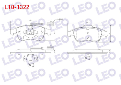 LEO L10-1322 Brake Pad Front Pair with Connector Alfa Romeo Giulietta (940) 1.4 Tb 2010-/ Giulietta (940) 1.6 JT — Brake Pads