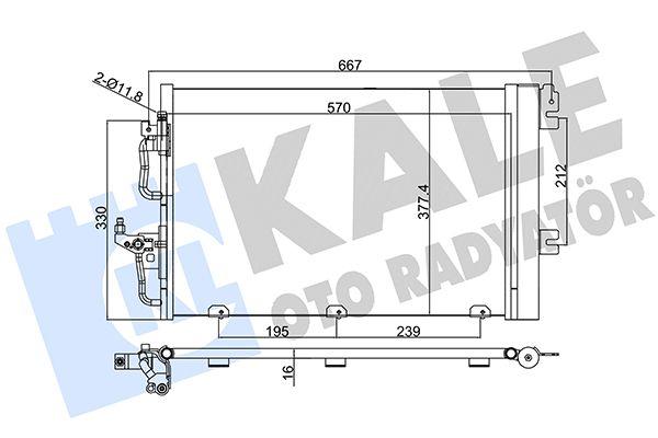 Kale 393400 A/C Condenser Opel Astra H Zafira B 1.3-1.9 CDTi 04-15 590x376x16 — Condensers & Evaporators