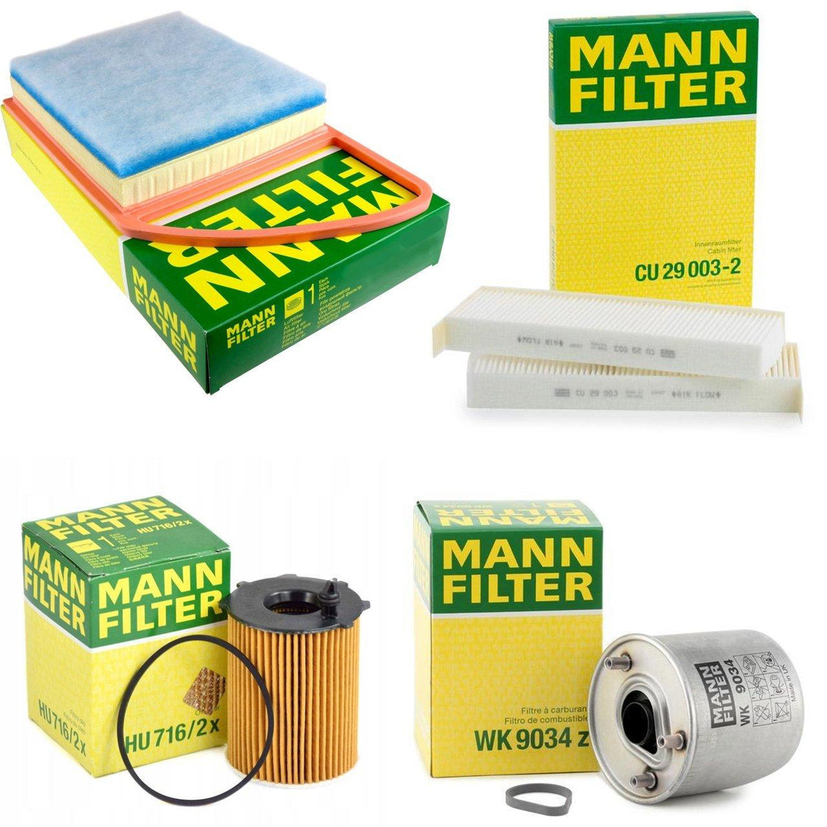Mann Peugeot Partner 1.6 HDi Euro5 Maintenance Oil Filter Set - Original Filters — Maintenance & Service Kits