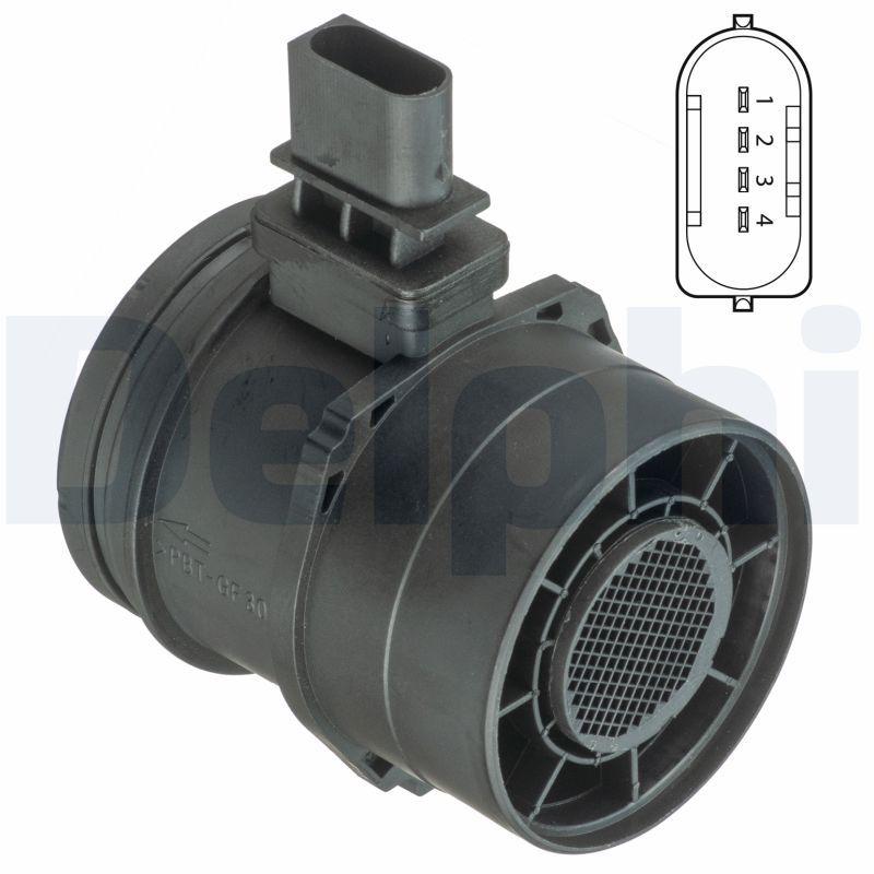 Delphi AF10396-12B1 Mass Air Flow Sensor 07-1-Series (E81-E87) 3-Series (E90-E91) 7-Series (E65-E66-E67) X1 (E84)