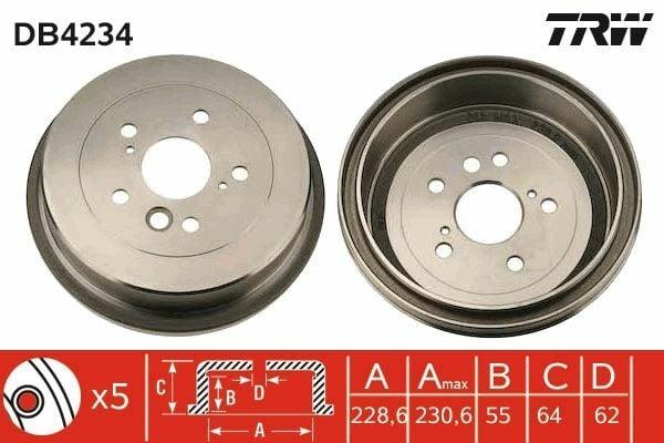 TRW DB4234 Brake Drum — Brake Rotors & Drums