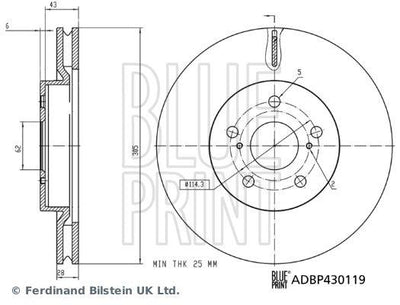 Blue Print ADBP430119 Toyota Corolla Cross 22-Front Brake Disc 43512-33150 — Brake Rotors & Drums