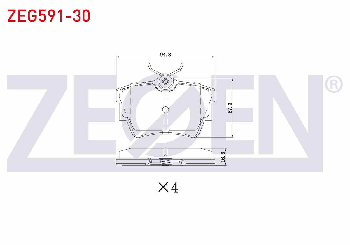 Zegen ZEG591-30 Brake Pad Rear Renault Traffic II 1.9 dCi-2.0 dCi 2001-2014 / Traffic III 1.6 dCi 2014-/ Opel Vi — Brake Pads