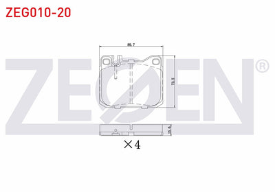 Zegen ZEG010-20 Brake Pad Front Mercedes 200 (W123) 2.0 D 1977-1985 / Mercedes 200 (W123) 2.5 D 1977-1985 / Merc — Brake Pads