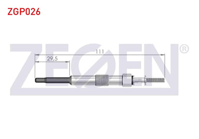 Zegen ZGP026 Glow Plug 11V Hyundai Accent Admire 1.5Crdi 2003-2006 / Getz (Tb) 1.5Crdi 2002-2008 / Tucson 2.0 — Coils & Plugs