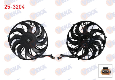 Veka 25-3204 Fan Motor A/C Condenser Opel Vectra A 1.6 without Shroud 1989-1995 — Condensers & Evaporators