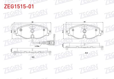 Zegen ZEG1515-01 Brake Pad Front with Connector Golf VII (5G1) 1.2 TSI 2012-/ 1.4 TSI 2012-/ 1.6 TDI 2012-/ Pass — Brake Pads