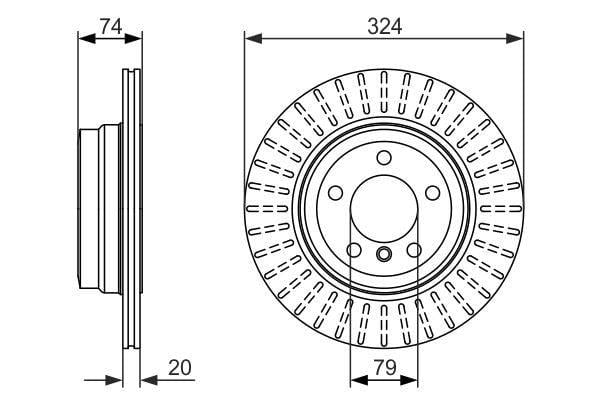 BOSCH 0986479671 Brake Disc - E-65/66 Rear for N-52 — Brake Rotors & Drums