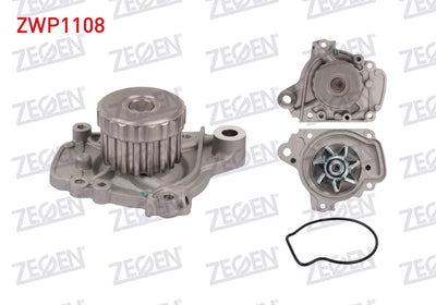 Zegen ZWP1108 Water Pump Honda Civic VII 1.4i 2000-2006 /Civic VII 1.6i 2000-2006 /Civic VII 1.7i 2 — Water Pump & Thermostat