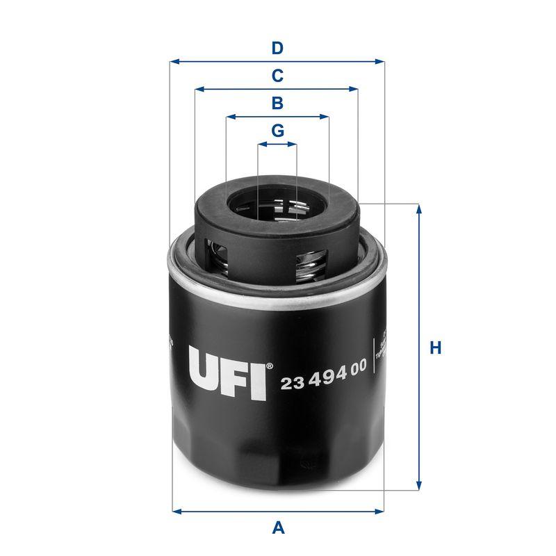 Ufi 23.494.00 Oil Filter VW Golf V/VI, Jetta III and 3 more models — Oil Filters