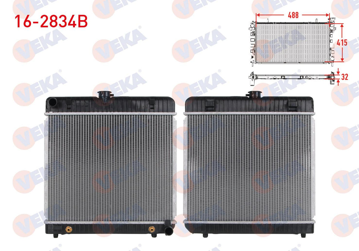 Veka 16-2834B Su Radiator Brazing Mercedes (W123) 2.0 A-T Ac + /-1977-1985 — Radiators & Fans