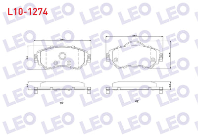 LEO L10-1274 Brake Pad with Wear Indicator Front Citroen C4 (B7) 1.4 18.50mm 2009 — Brake Pads
