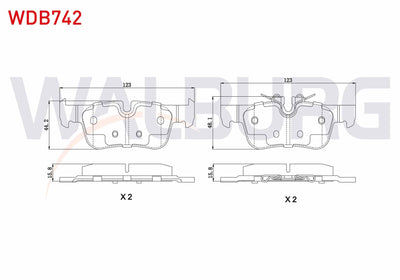WALBURG WDB742 Brake Pad Rear BMW 2 Series (F45) 218 i 2014 — Brake Pads