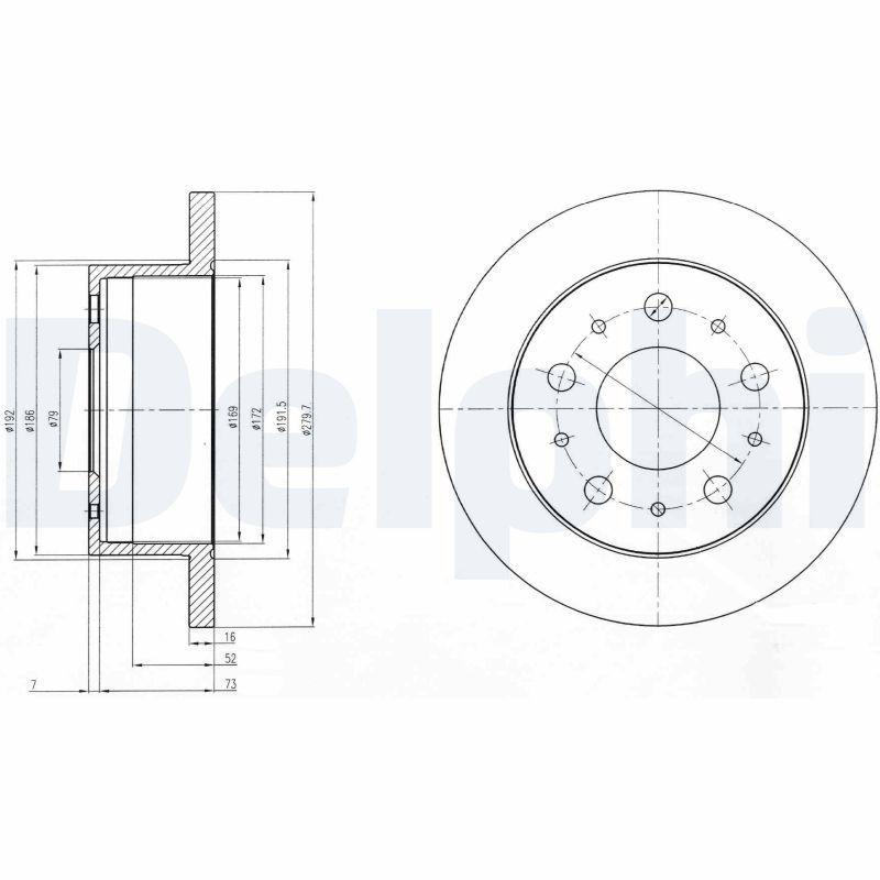 Delphi BG4099 Rear Disc Brake - 5 Holes, 280 mm for Boxer-Dct-Jmp — Brake Rotors & Drums
