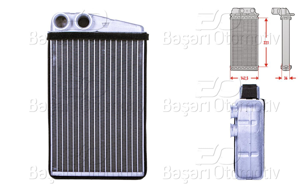 Wisco 3143244-00 Heater Core Brazing 220X144 mm Renault Grand 2 1.5 dCi 1.6 1.9 dCi 1.9 Megane 2 1.4 1.5 dC — Heater & Blower