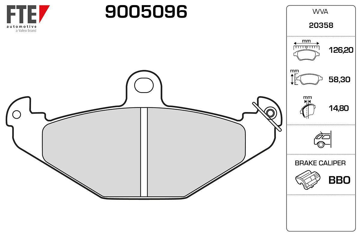Fte 9005096 Rear Brake Pad Laguna Safrane / Opel Speedster — Brake Pads