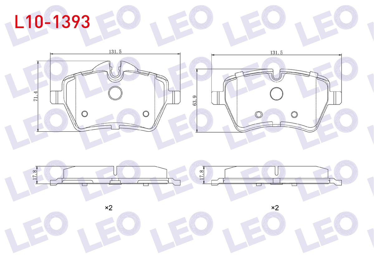 LEO L10-1393 Brake Pad Front Mini (R56) Cooper 1.6i 2006-2013 — Brake Pads