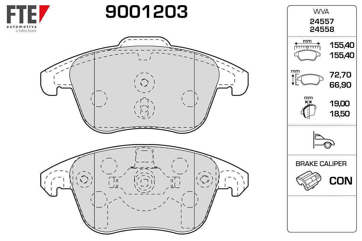 Fte 9001203 Front Brake Pad P3008 P5008 C4 II Ds4 Ds5 C4 Picasso 2.0 HDi 16V 138Ps 10 / 06 Ep6cdt — Brake Pads