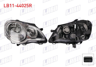 LABO LB11-44025R Headlight Right Volkswagen Polo (9N_, 9A_) 2005-2009 — Headlights