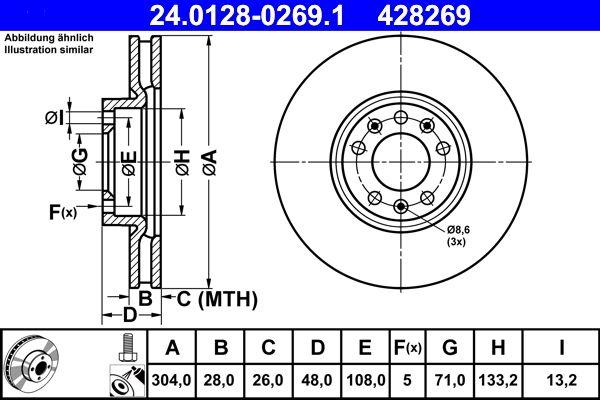 ATE 24.0128-0269.1 Brake Disc — Brake Rotors & Drums