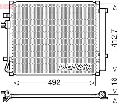 Denso DCN43015 A/C Condenser (Kondenser) 19 > Santa Fe.IV-Sorento.IV 1.6-2.2Crdi — Condensers & Evaporators