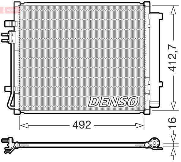 Denso DCN43015 A/C Condenser (Kondenser) 19 > Santa Fe.IV-Sorento.IV 1.6-2.2Crdi — Condensers & Evaporators
