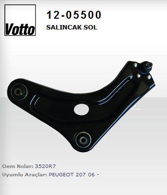 Votto 12-05500 12.05500 /Control Arm Left with Ball Joint (Peugeot: 207 2006 > /Citroen: C3 Pica — Control Arms & Ball Joints