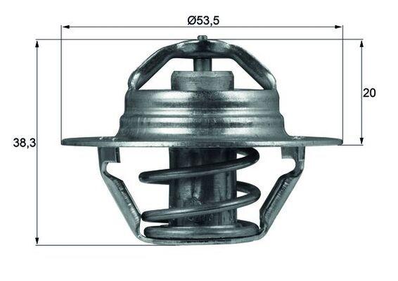 Mahle TX8888D Thermostat Peugeot 106/306/Xsara 1.6 TU5JP 04-09 Renault Clio II/Kangoo 1.4-1.6 — Water Pump & Thermostat