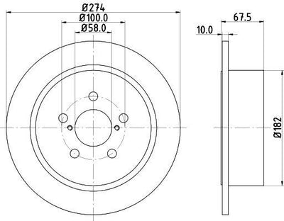 Hella Pagid 8DD355114-641 Brake Disc Subaru Legacy IV (Bl), Legacy IV Estate (Bp), Outback (Bl, Bp) | Set of 2